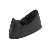 Desktop Tape Dispenser, 1" Core, Weighted Nonskid Base, Black