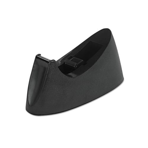 Desktop Tape Dispenser, 1" Core, Weighted Nonskid Base, Black