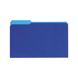 Interior File Folders, 1-3-cut Tabs, Legal Size, Blue, 100-box