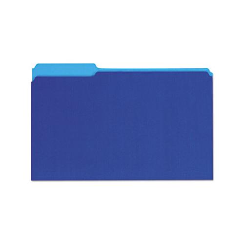 Interior File Folders, 1-3-cut Tabs, Legal Size, Blue, 100-box