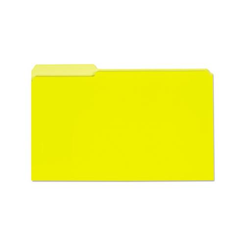 Interior File Folders, 1-3-cut Tabs, Legal Size, Yellow, 100-box