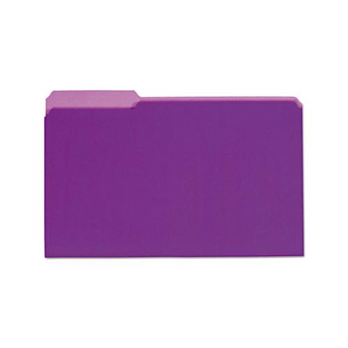 Interior File Folders, 1-3-cut Tabs, Legal Size, Violet, 100-box
