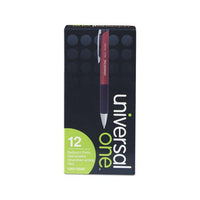 Comfort Grip Retractable Ballpoint Pen, Medium 1mm, Red Ink-barrel, Dozen