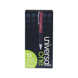Comfort Grip Retractable Ballpoint Pen, Medium 1mm, Red Ink-barrel, Dozen