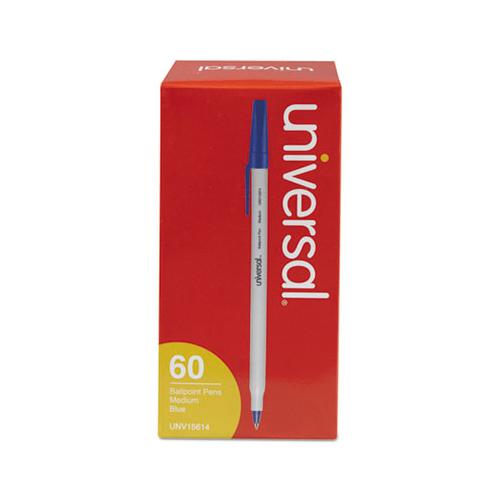 Stick Ballpoint Pen Value Pack, Medium 1mm, Blue Ink, Gray Barrel, 60-pack