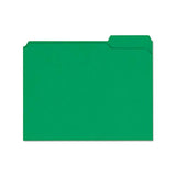 Reinforced Top-tab File Folders, 1-3-cut Tabs, Letter Size, Green, 100-box