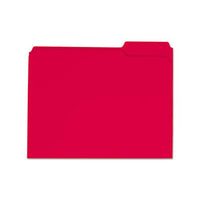 Reinforced Top-tab File Folders, 1-3-cut Tabs, Letter Size, Red, 100-box