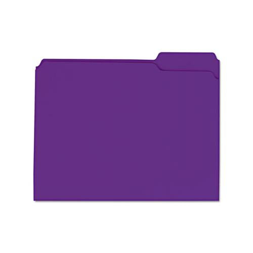 Reinforced Top-tab File Folders, 1-3-cut Tabs, Letter Size, Violet, 100-box