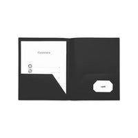Two-pocket Plastic Folders, 11 X 8 1-2, Black, 10-pack