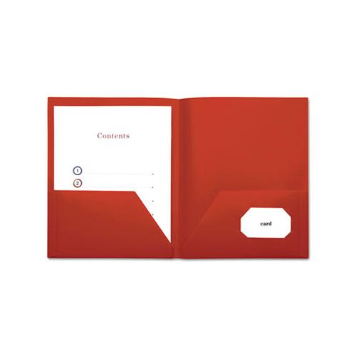 Two-pocket Plastic Folders, 11 X 8 1-2, Red, 10-pack