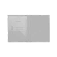 Plastic Twin-pocket Report Covers With 3 Fasteners, 100 Sheets, White, 10-pk