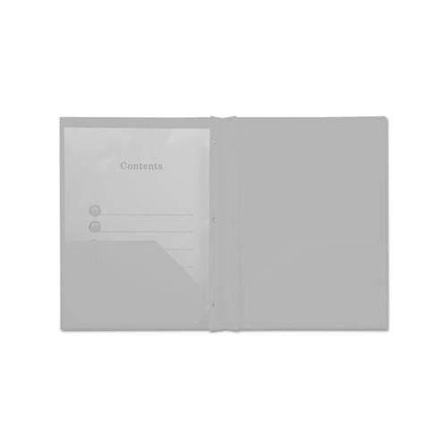 Plastic Twin-pocket Report Covers With 3 Fasteners, 100 Sheets, White, 10-pk