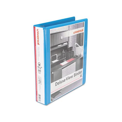 Deluxe Round Ring View Binder, 3 Rings, 1.5" Capacity, 11 X 8.5, Light Blue