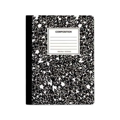 Composition Book, Wide-legal Rule, Black Marble Cover, 9.75 X 7.5, 100 Sheets