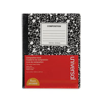 Composition Book, Medium-college Rule, Black Marble, 9.75 X 7.5, 100 Sheets, 6-pack