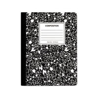 Composition Book, 4 Sq-in Quadrille Rule, Black Marble, 9.75 X 7.5, 100 Sheets, 6-pack