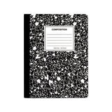 Composition Book, 4 Sq-in Quadrille Rule, Black Marble, 9.75 X 7.5, 100 Sheets, 6-pack
