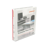 Economy Round Ring View Binder, 3 Rings, 1" Capacity, 11 X 8.5, White, 12-carton