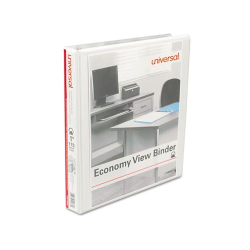 Economy Round Ring View Binder, 3 Rings, 1" Capacity, 11 X 8.5, White, 12-carton