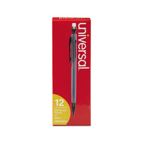 Mechanical Pencil, 0.7 Mm, Hb (#2.5), Black Lead, Smoke Barrel, Dozen
