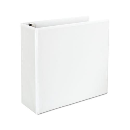 Deluxe Easy-to-open D-ring View Binder, 3 Rings, 4" Capacity, 11 X 8.5, White