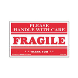 Printed Message Self-adhesive Shipping Labels, Fragile Handle With Care, 3 X 5, Red-clear, 500-roll