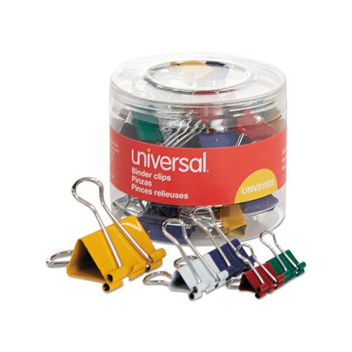Binder Clips In Dispenser Tub, Assorted Sizes And Colors, 30-pack