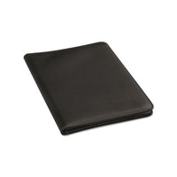 Leather-look Pad Folio, Inside Flap Pocket W-card Holder, Black