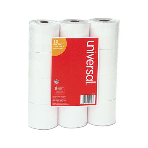 Impact & Inkjet Print Bond Paper Rolls, 0.5" Core, 2.25" X 130 Ft, White, 12-pack
