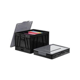 Collapsible Crate, Letter-legal Files, 17.25" X 14.25" X 10.5", Black-gray, 2-pack