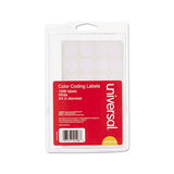 Self-adhesive Removable Color-coding Labels, 0.75" Dia., White, 28-sheet, 36 Sheets-pack