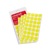 Self-adhesive Removable Color-coding Labels, 0.75" Dia., Yellow, 28-sheet, 36 Sheets-pack