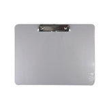 Plastic Brushed Aluminum Clipboard, Landscape, 1-2" Capacity, 11 X 8 1-2