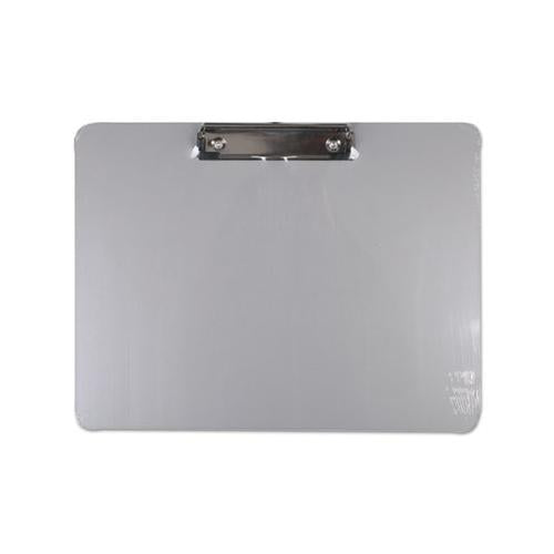 Plastic Brushed Aluminum Clipboard, Landscape, 1-2" Capacity, 11 X 8 1-2