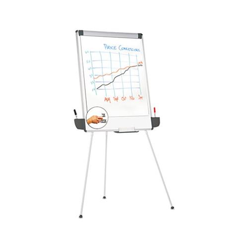 Tripod-style Dry Erase Easel, Easel: 44" To 78", Board: 29" X 41", White-silver