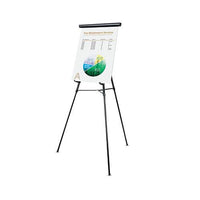 3-leg Telescoping Easel With Pad Retainer, Adjusts 34" To 64", Aluminum, Black