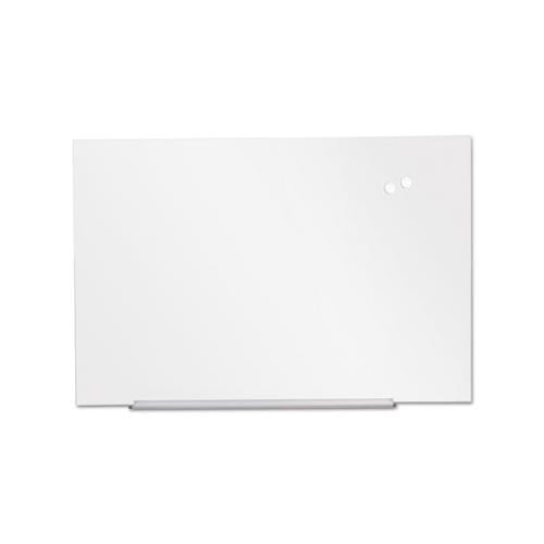 Frameless Magnetic Glass Marker Board, 72" X 48", White