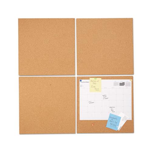 Cork Tile Panels, Brown, 12 X 12, 4-pack