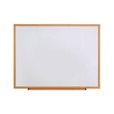 Dry Erase Board, Melamine, 48 X 36, Oak Frame