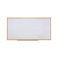 Dry-erase Board, Melamine, 96 X 48, White, Oak-finished Frame