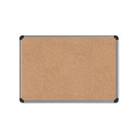 Cork Board With Aluminum Frame, 24 X 18, Natural, Silver Frame