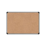 Cork Board With Aluminum Frame, 24 X 18, Natural, Silver Frame