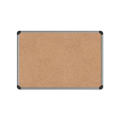 Cork Board With Aluminum Frame, 24 X 18, Natural, Silver Frame