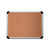 Cork Board With Aluminum Frame, 36 X 24, Natural, Silver Frame