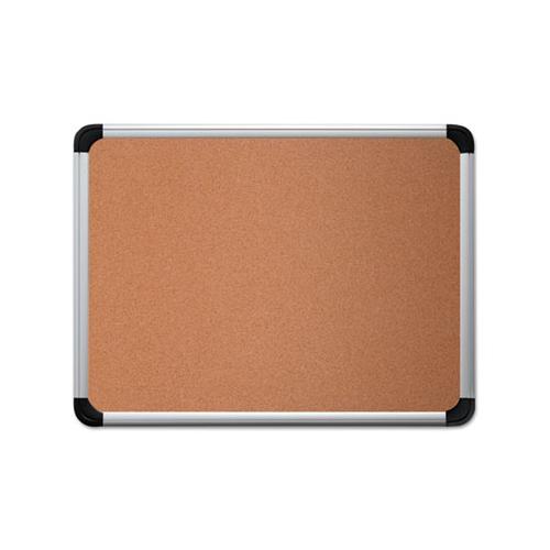 Cork Board With Aluminum Frame, 36 X 24, Natural, Silver Frame