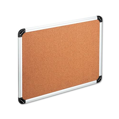 Cork Board With Aluminum Frame, 48 X 36, Natural, Silver Frame