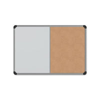 Cork-dry Erase Board, Melamine, 24 X 18, Black-gray Aluminum-plastic Frame