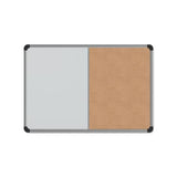 Cork-dry Erase Board, Melamine, 24 X 18, Black-gray Aluminum-plastic Frame