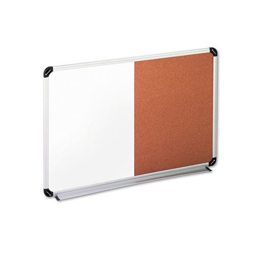 Cork-dry Erase Board, Melamine, 36 X 24, Black-gray, Aluminum-plastic Frame