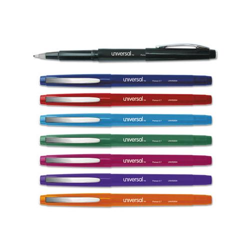 Stick Porous Point Pen, Medium 0.7mm, Assorted Ink-barrel, 8-pack